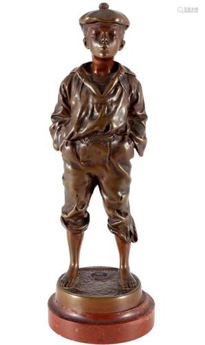 Vlaclav Szczeblewesky (1888-1965) bronze whistling boy, pfei...