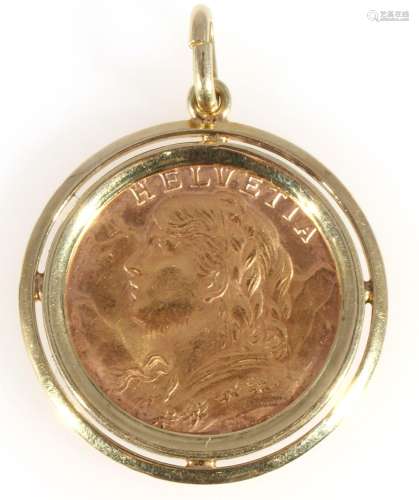 Gold coin 20 FR Switzerland Helvetia 1935 B, Goldmünze 20 Fr...