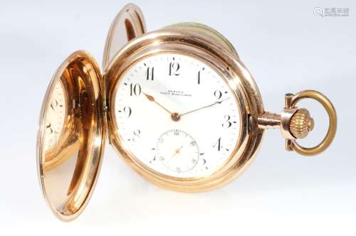 Alpina 585 Gold men`s savonette pocket watch, Alpina 14K Gol...