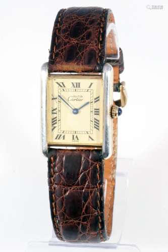 Cartier Tank Vermeil women`s wrist watch, Damen Armbanduhr,