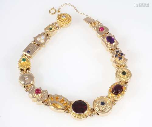 585 gold multicolor bracelet, 14K Gold Multicolor Bettelarmb...