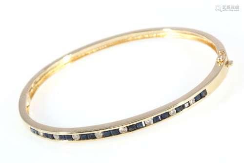 585 gold bracelet with diamonds and sapphires, 14K Gold Armr...