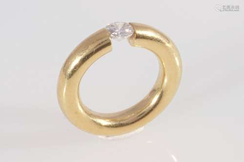 750 gold clamping ring with diamond 0,75 carat, 18K Gold Spa...