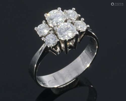 750 gold ring with diamond 0,75ct IF, 18K Gold Brillantring ...