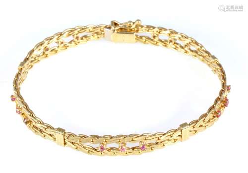 585 gold bracelet with purple stones, 14K Gold Armband mit l...