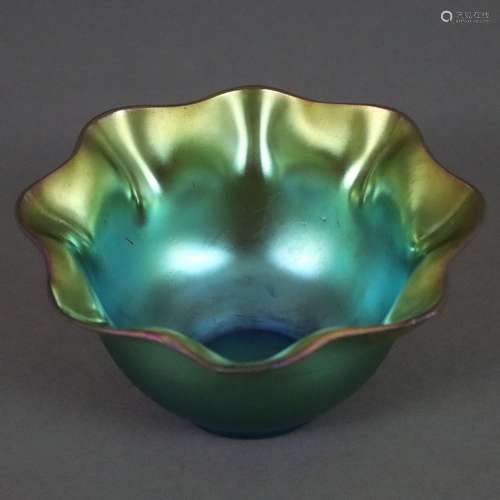 Zierschale - WMF, Geißlingen, um 1930/40, Myra-Glas, bernste...