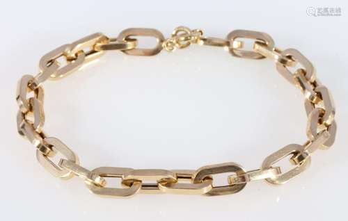 585 gold curb bracelet, 14K Gold Panzerarmband,