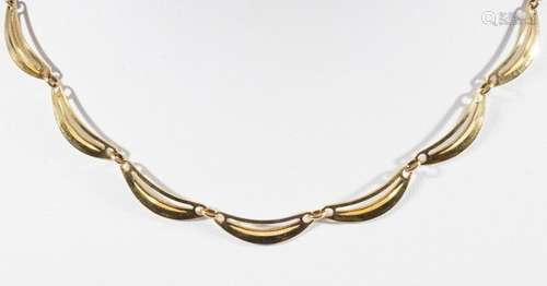 585 gold necklace, 14K Gold Halskette / Plättchenkette,