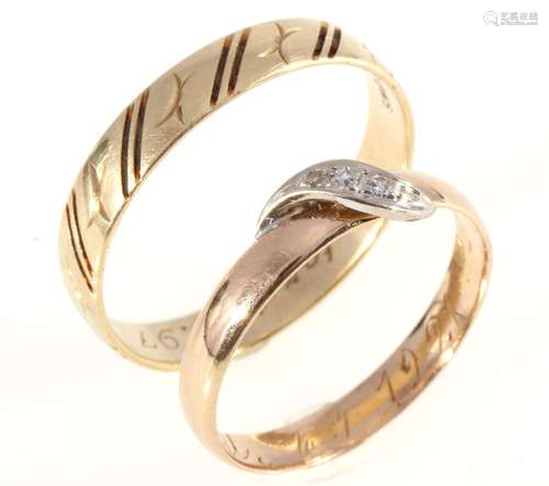 585 Gold 2 rings, 14K gold 2 Ringe,