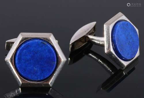 750 gold lapis lazuli cufflinks by Kern, 18K Gold Paar Lapis...