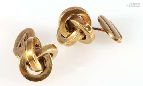 585 gold pair of cufflinks, 14K Gold Paar Manschettenknöpfe,