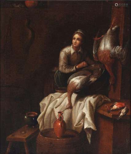 Old master painting 17th/18th century Interior with a woman ...