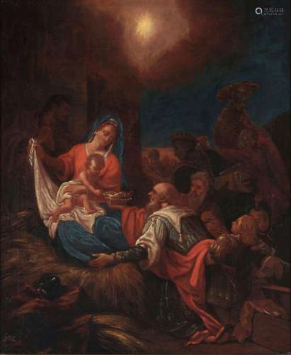 Old master painting 17th/18th century, the adoration of the ...