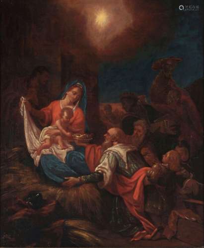 Old master painting 17th/18th century, the adoration of the ...