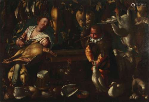 Monumental painting - old master 18th century hunting prey m...