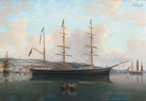 Mac Carty 19th century, three-mast ship Hilda in Queenstone ...