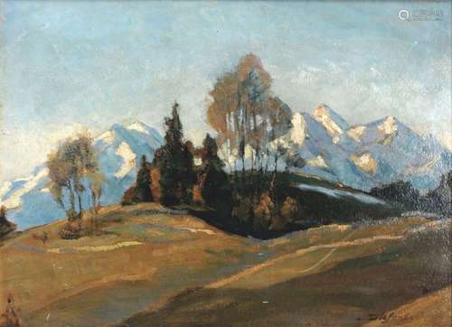 Lucidus Diefenbach (1886-1958) hilly landscape with view of ...