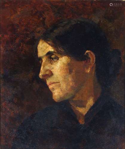 Wilhelm Trübner (1851-1917) portrait of a woman, Portrait ei...