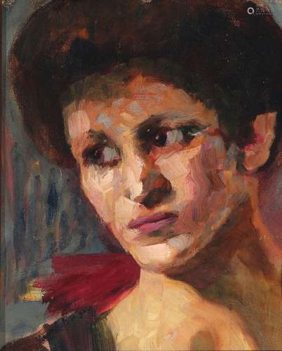 Harold T. Bengen (1879-1962) expressive portrait of a woman,...