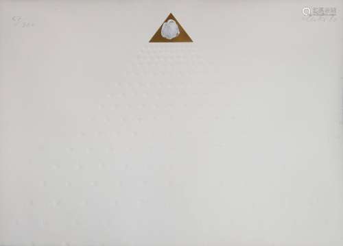 Günther Uecker (1930) embossed printing top of the pyramid, ...