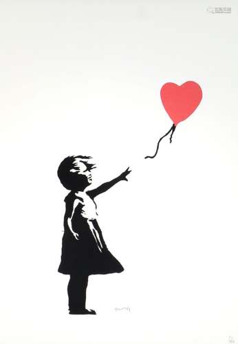 Banksy (1974) Love is in the Bin - girl with ballon, Lithogr...