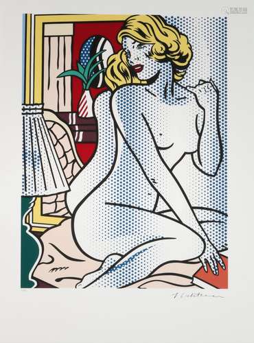 Roy Lichtenstein (1923-1997) blonde female nude act seated, ...