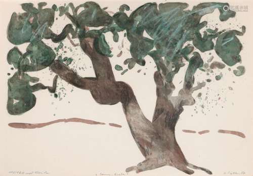 Oskar Koller (1925-2004) tree on Crete 1984, Baum auf Kreta ...