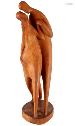 Alfred Wrabetz (1922-2006) wooden sculpture - couple, Holzsk...