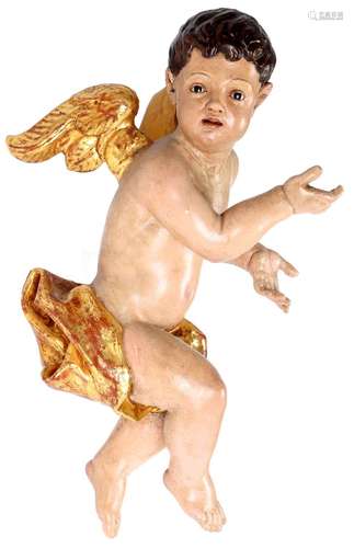 Cherub wall figure 18th century, Putto Engel Wandfigur 18. J...