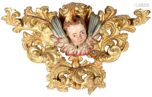 Baroque door finial with cherub 18th century, Barock Suprapo...