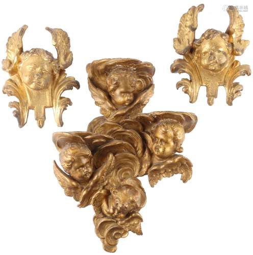 3 cherub sculptures 18th/19th century, Putti Engel Skulpture...