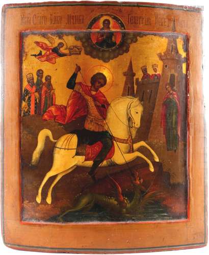 Russia icon Saint George 19th century, Russland Ikone Heilig...