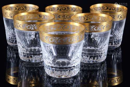 St. Louis Thistle Gold 6 Whiskey glasses, Tumbler,