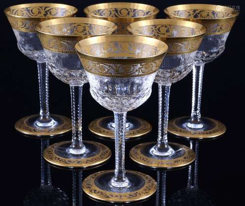 St. Louis Thistle Gold 6 dessert wine glasses, Südweingläser...