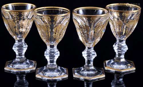 Baccarat Harcourt Empire 4 dessert / liqueur wine glasses, S...