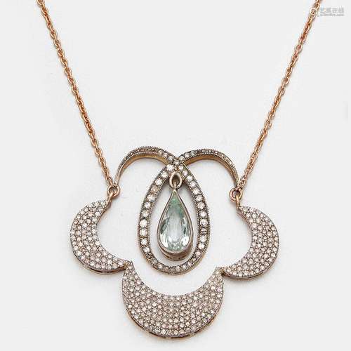 Jugendstil Aquamarin-Collier