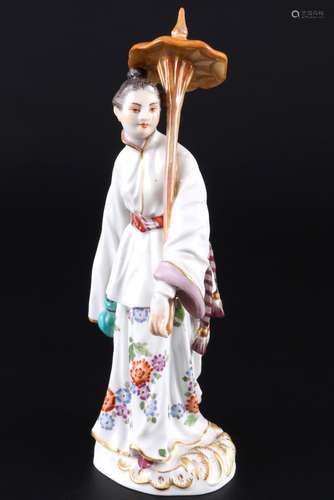 Meissen asian female with umbrella 1st choice, Asiatin mit S...