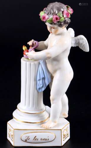 Meissen Devisenkind "Je les unis" 1.Wahl, cupid wi...