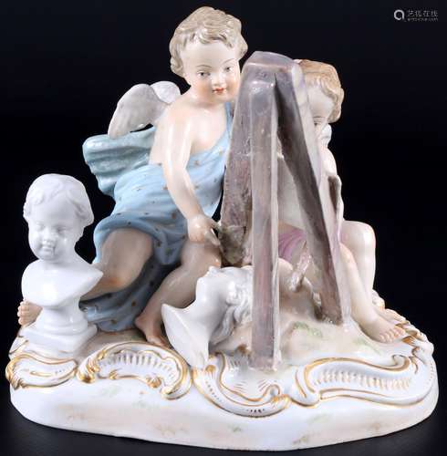 Meissen allegory of statuary 1st choice, knob mark, Allegori...