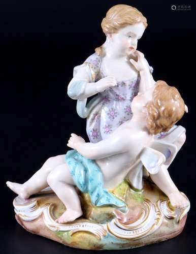 Meissen Flora and Zephyr 1st choice, knob mark, Figurengrupp...