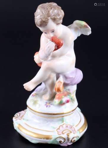 Meissen cupid with heart 1st choice, knob mark, Putte mit He...