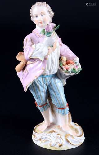 Meissen cavalier with roses 1st choice, knob mark, Rosenkava...