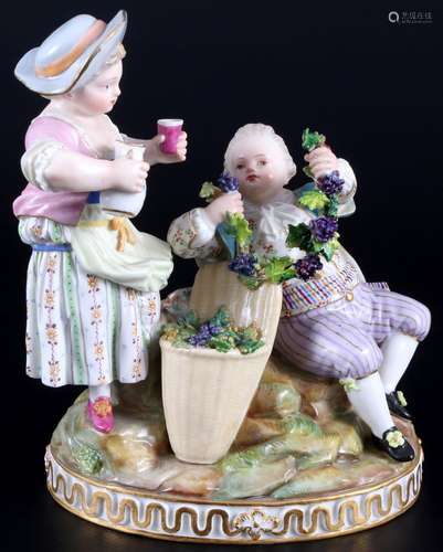 Meissen Four Seasons allegory of autumn 1st choice, knob mar...