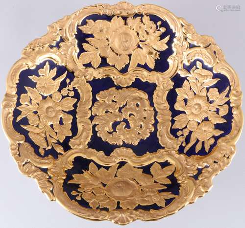 Meissen large splendor bowl royal blue 1st choice, große Pru...