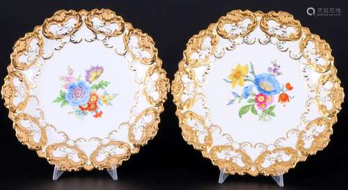 Meissen Flower Bouquet 2 splendor plates 1st choice, Prunkte...