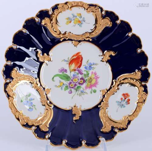 Meissen B-Form Flower Bouquet royal blue splendor plate 1st ...