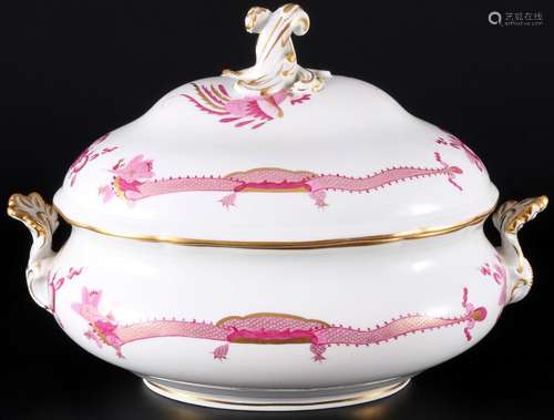 Meissen Purple Court Dragon Rich large lidded tureen 1st cho...