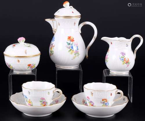 Meissen Neubrandenstein Flower Bouquet mocha coffee set for ...