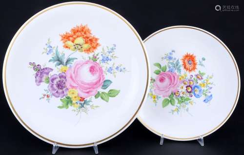 Meissen Flower Bouquet 2 splendor wall plates 1st choice, Wa...