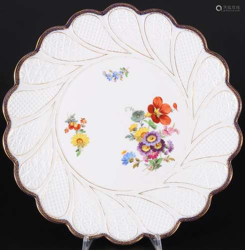 Meissen A-Kante flower bouquet cake plate 1st choice, Blumen...